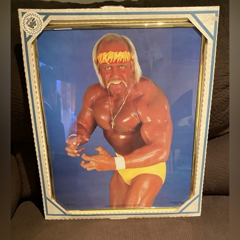 Rare WWF 1988 Titan Sports Hulk Hogan FramedPoster In Original Packaging 16”x20"